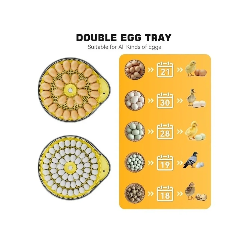 26 Egg Smart Incubator VOICE CONTROL Auto Turning Temp Digital Poultry Hatcher